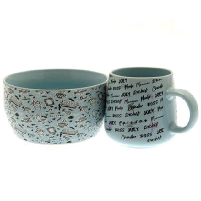 Friends Doodle Breakfast Set Blue unisex