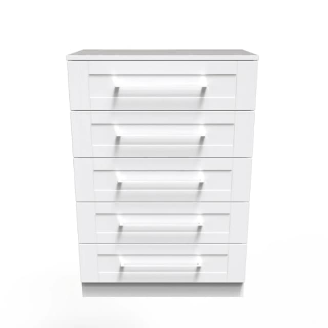 Ripon 5 Drawer Chest In White Ash (Ready Assembled)