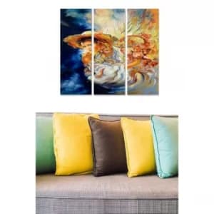 MDF1061978 Multicolor Decorative MDF Painting (3 Pieces)