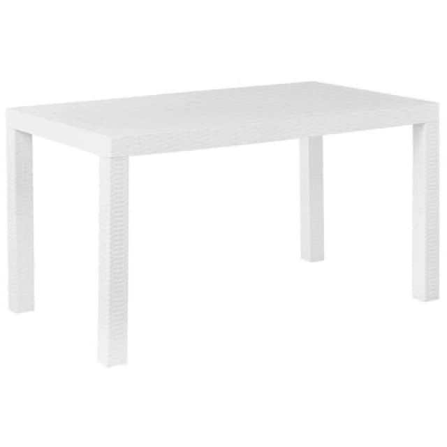 Beliani Garden Dining Table Fossano 140 Cm 80 Cm White