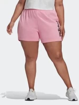 adidas Essentials Slim Logo Shorts (plus Size), Pink, Size 2X, Women