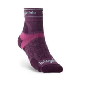 Brigdedale TRAIL RUN Ultralight T2 Merino Sport 3/4 Crew Womens - Large Damson