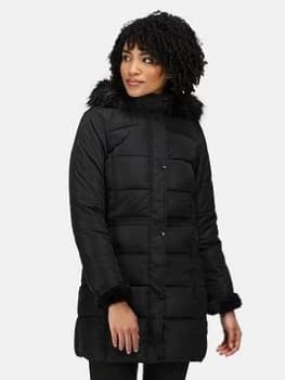 Regatta Della Quilted Jacket - Black, Size 12, Women