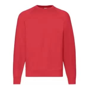 Fruit Of The Loom Adults Unisex Classic Raglan Sweatshirt (S) (Heather Red)
