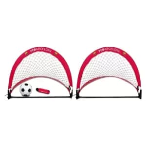 FC Barcelona Official Football Training Goal Gift Set (One Size) (Scarlet)