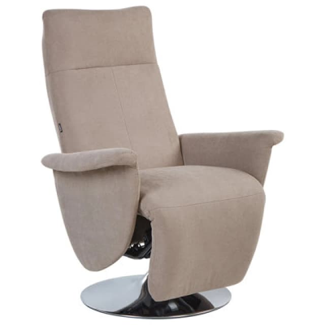 Beliani Recliner Chair Prime With Footrest Fabric Taupe