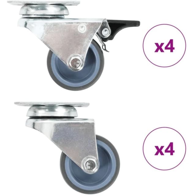 VIDAXL 8 pcs Twin-wheel Swivel Casters 50 mm Vidaxl 277921