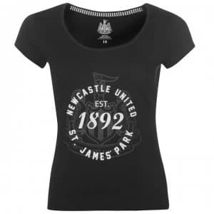 Team Newcastle United FC 1892 T Shirt Ladies - Black