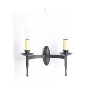Wentworth wall light Black,bronze 2 bulbs 22cm