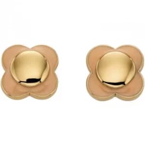 Ladies Orla Kiely Rose Gold Plated Flower Stud Earrings