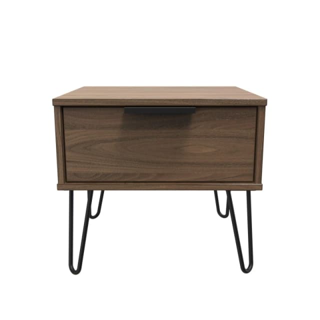 Ready Assembled 2 U Fuji 1 Drawer Side Table (Ready Assembled) in Walnut Walnut Unisex