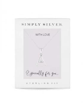 Simply Silver Alphabet Necklace Letter A