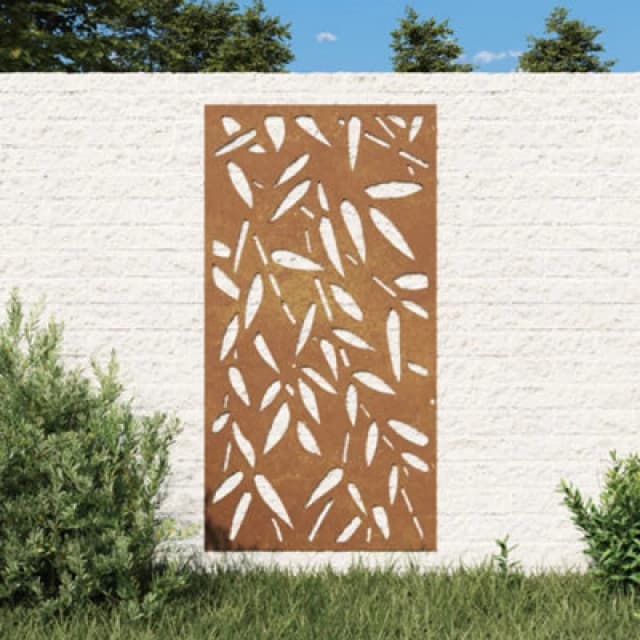 Vidaxl Garden Wall Decoration 105X55cm Corten Steel Bamboo Leaf Design