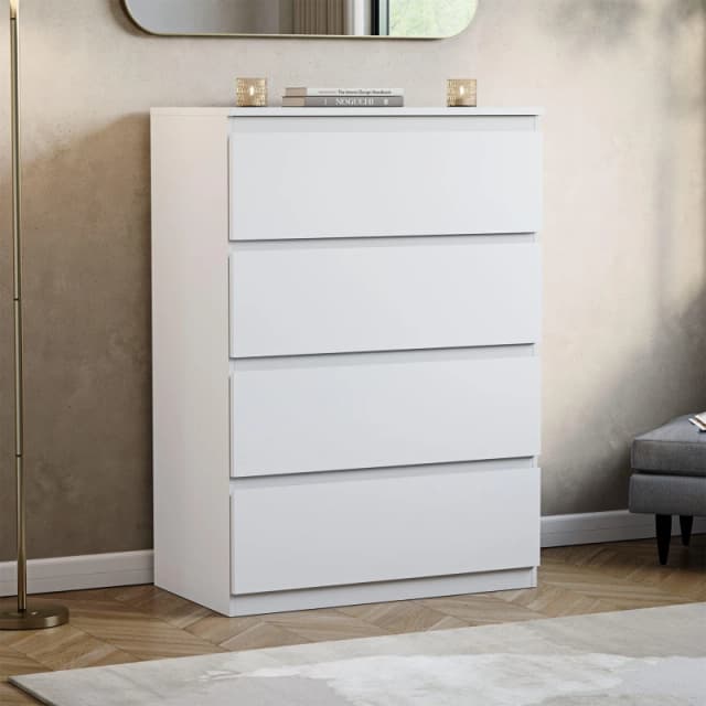 Lassic Vida Designs Denver 4 Drawer Chest White unisex 4 Drawer