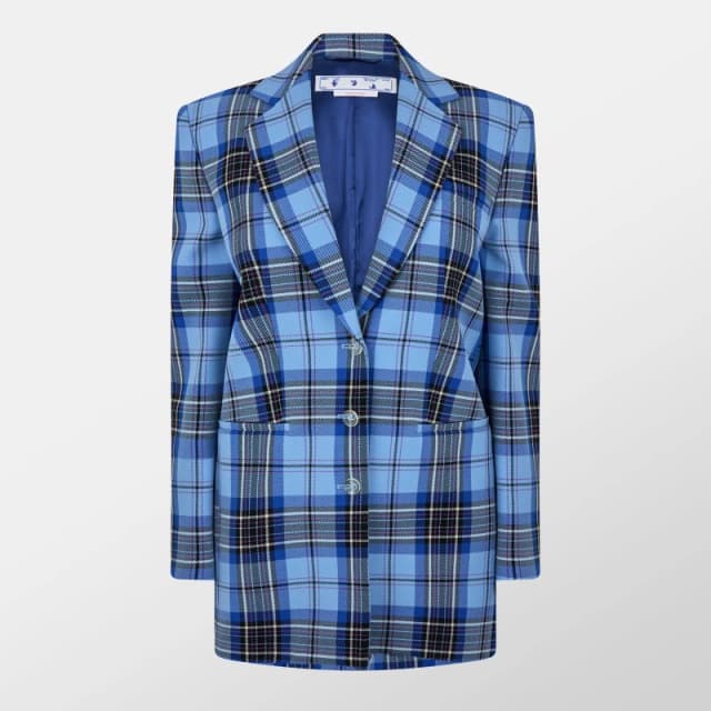 Off White Womens Suit Jacket Blue/Black female 6 (2XS)