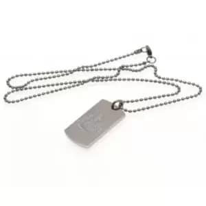 Newcastle United FC Engraved Dog Tag And Chain (One Size) (Silver)