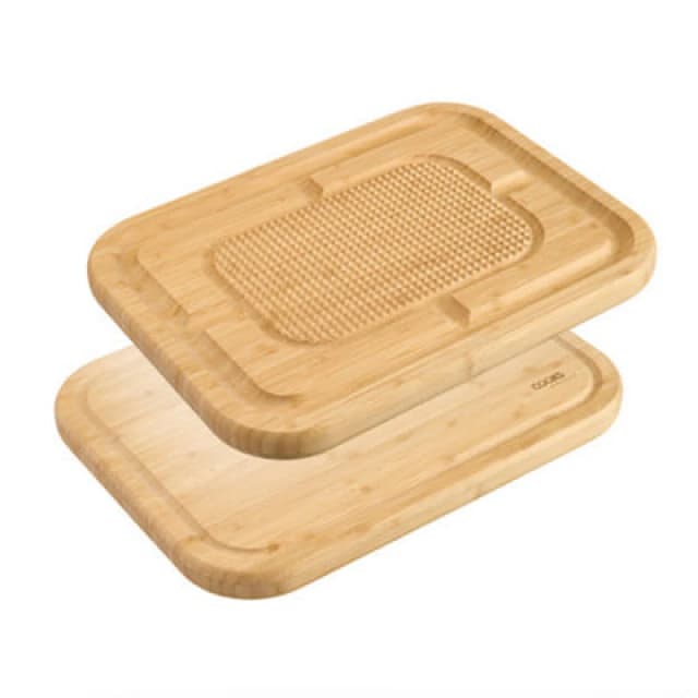 Cooks Professional Reversible Bamboo Carving And Chopping Board With Spiked Side & Juice Grooves