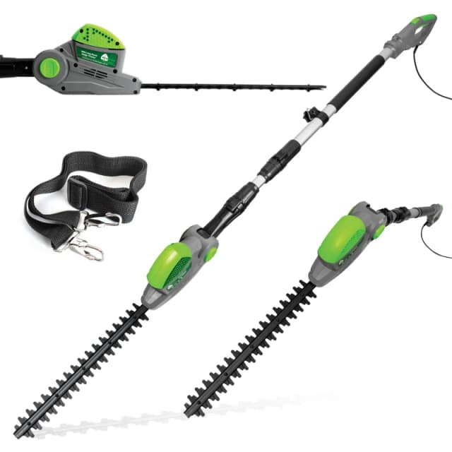 GRACIOUS GARDENS Long Reach Hedge Trimmer Telescopic Extendable Electric Pole Saw Cutter Corded 550W - Gracious Gardens GGLRHT