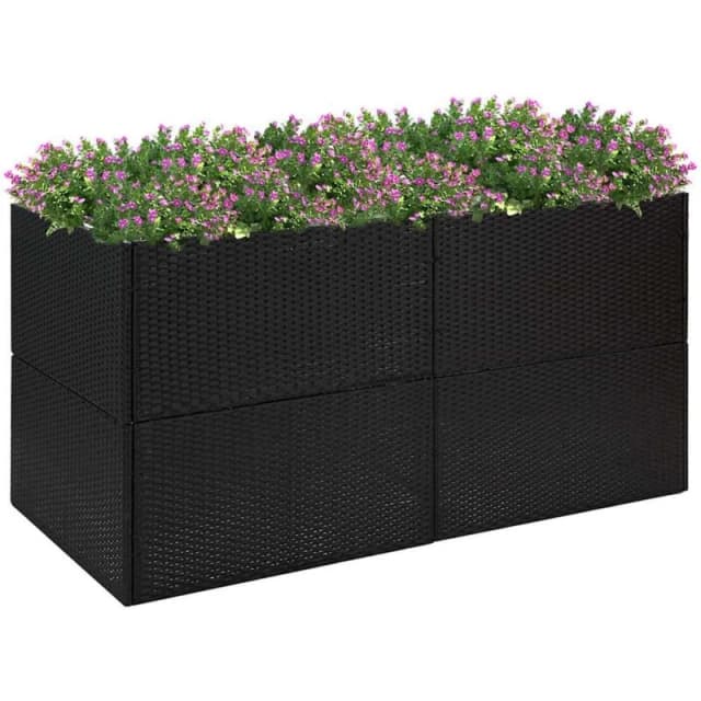 vidaXL Garden Planter Black 157x80x80cm Poly Rattan, Black 319174