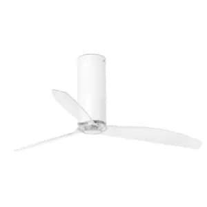 Tube Matt White, Transparent Ceiling Fan With DC Motor Smart - Remote Included