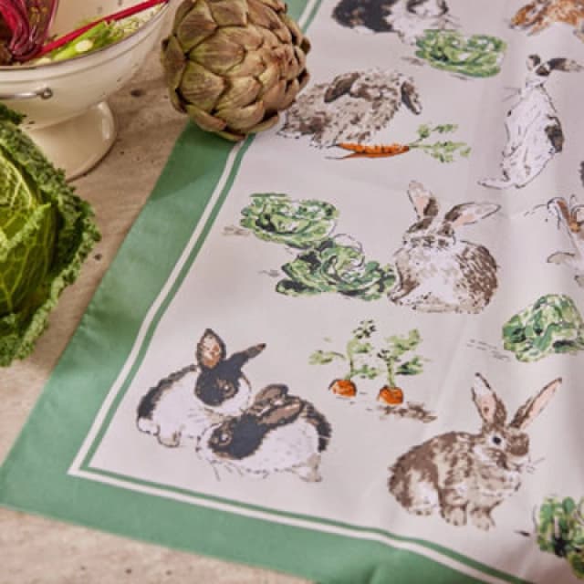 Ulster Weavers 'Rabbit Patch' Animal Print 100% Cotton Tea Towel Green