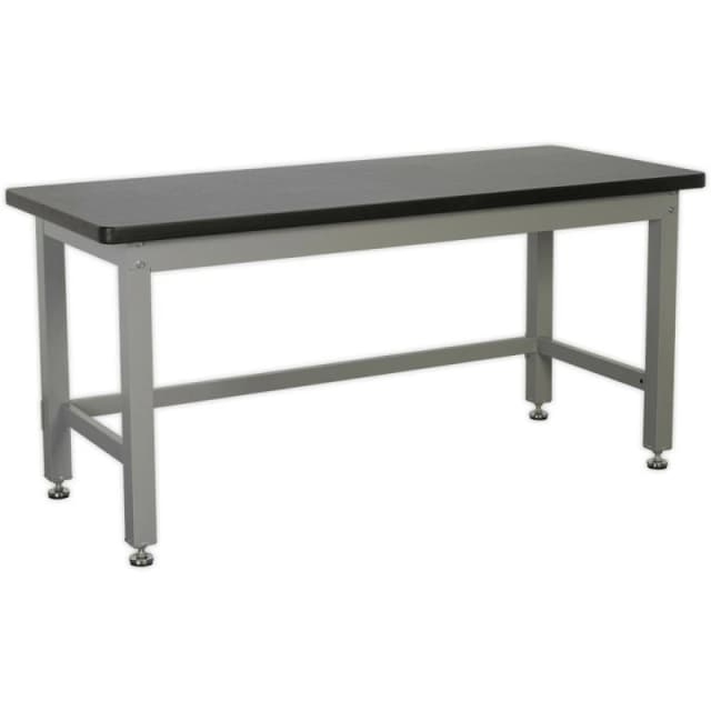 Loops Steel Industrial Workbench - 1800mm x 750mm Laminate Worktop - Adjustable Feet Metallics