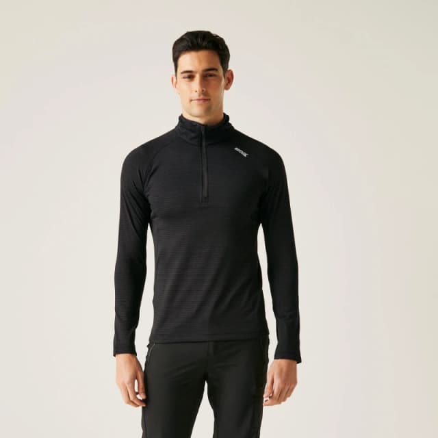 Regatta Regatta Men 'Yonder II' Half Zip Fleece in Jet Black Size: large Jet Black L Male 5063019762272