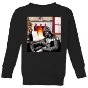 Star Wars Darth Vader Piano Player Kids Christmas Sweatshirt - Black - 11-12 Years