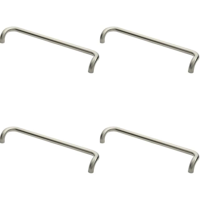 Loops 4x Cranked Pull Handle 630 x 30mm 600mm Fixing Centres Satin Stainless Steel Metallics unisex