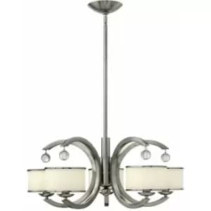 Loops - 5 Bulb Chandelier Hanging Pendant LIght Brushed Nickel LED E14 60W Bulb