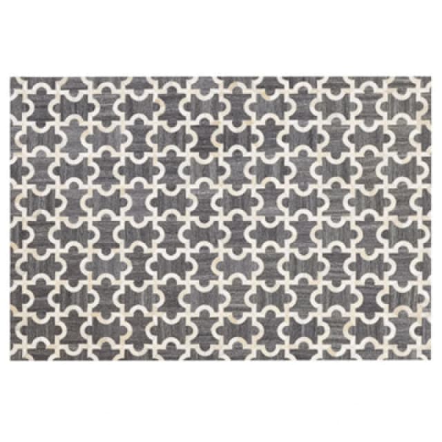 Beliani Rug Yedisu Dark Grey 140 X 200 Cm Leather