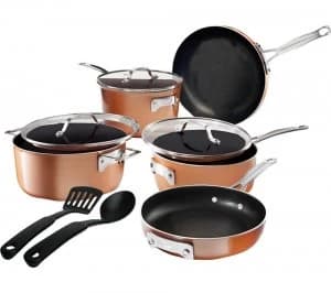 GOTHAM STEEL Stackmaster 2874 10 Piece Non-stick Pan Set - Copper