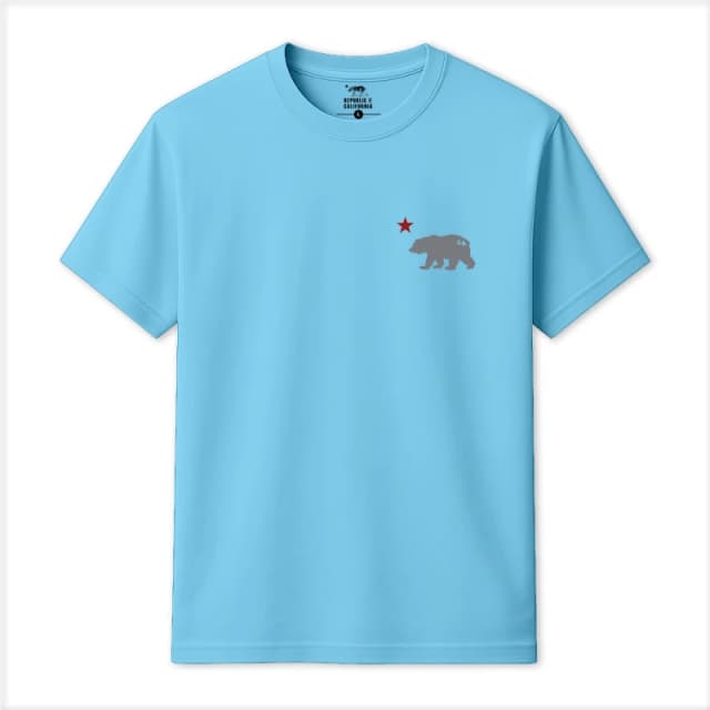 Republic of California Mens Cali Bear T-Shirt in Light Blue Size: Small Light Blue Male S
