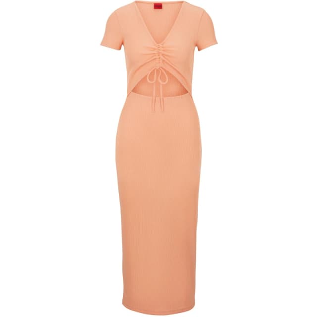Hugo Womens Nalexi Maxi Dress Pastel Orange female 10 (M)
