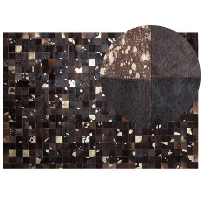 Beliani Rug Bandirma Brown 160 X 230 Cm Leather