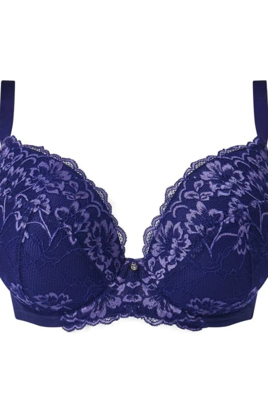Ann Summers Womens Sexy Lace Padded Plunge Bra in Purple Size: 38C Purple Female 38C