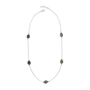 Juvi Designs Silver boho around the world necklace Grey