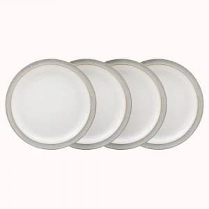 Denby Elements Light Grey 4 Piece Dinner Plate Set