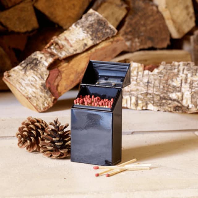 Valiant Valiant Fireside Match Storage Box in Black One Size Unisex 5031300005728