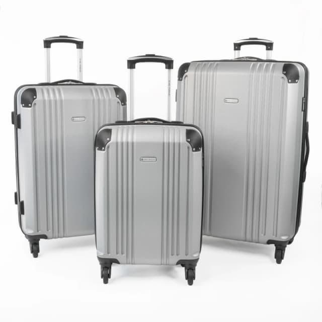 Gino Ferrari Lightweight Hard Shell Business Travel Suitcase Silver Gfl00342 unisex Large