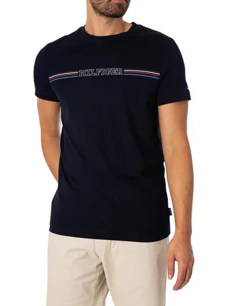 Tommy Hilfiger Stripe Chest T-Shirt Desert Sky M