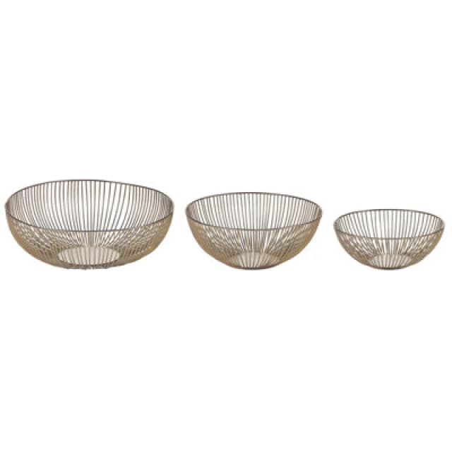 Beliani Set Of 3 Bowls Garut Metal Gold