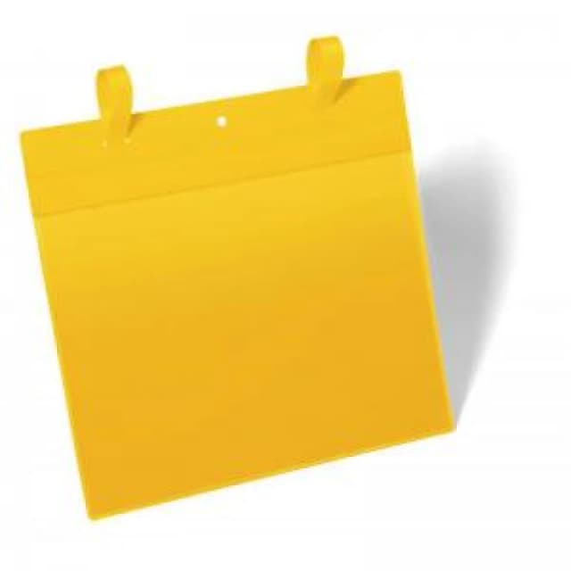 Durable Durable Strap Ticket Holder Document Pocket Landscape 50 Pack A4 Yellow 175104