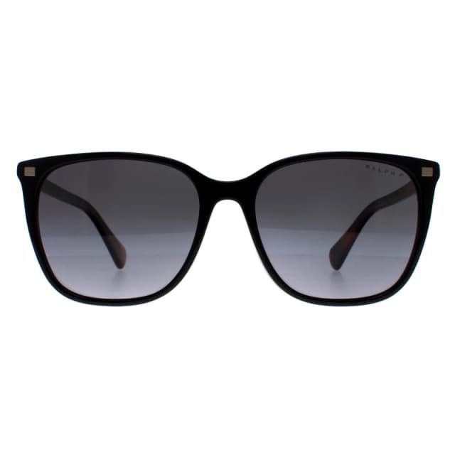 Ralph by Ralph Lauren Square Shiny Black with Havana Grey Gradient Polarized RA5293 Black female