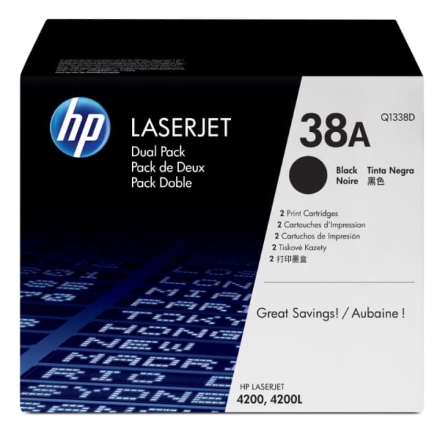 HP Q1338D/38D Toner cartridge Black twin pack. 2x12K pages/5% Pack=2 f