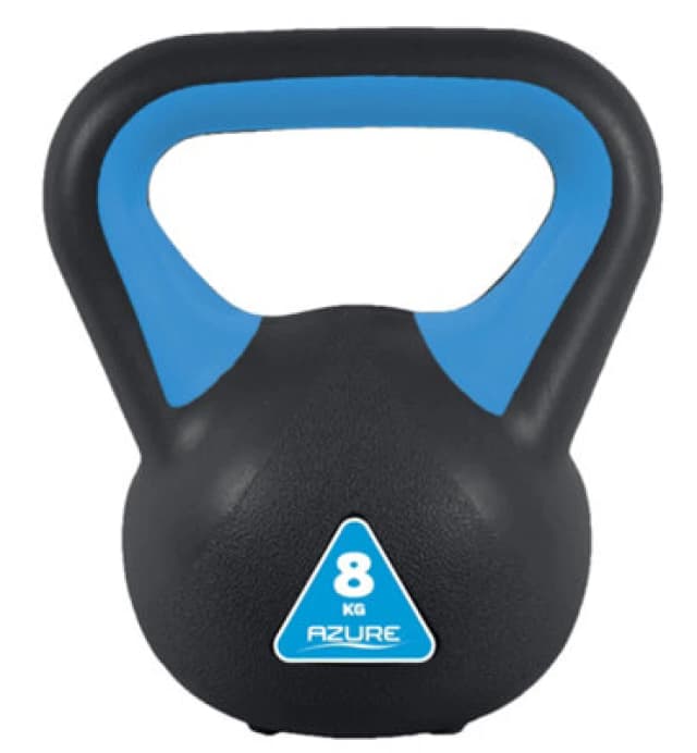 Azure 8kg Vinyl Kettlebell Blue unisex