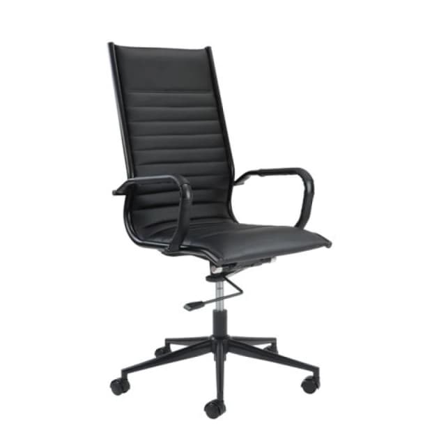 Bari Bari high back executive chair Black frame - Black faux leather BARI300T1-K