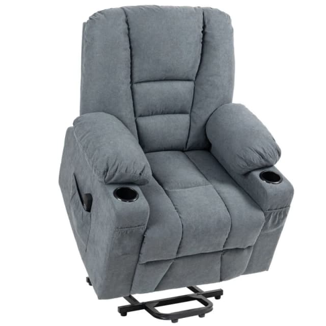 HOMCOM Riser and Recliner Chair w/ Remote - Lift Chair for Elderly - Light Grey - Grey TJ Hughes 5056725508166