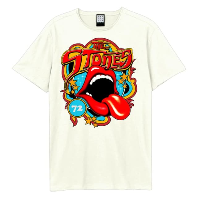 Amplified Amplified Men Vintage Tongue 77 The Rolling Stones T-Shirt in White Size: X-Small White XS Male 5063750911533