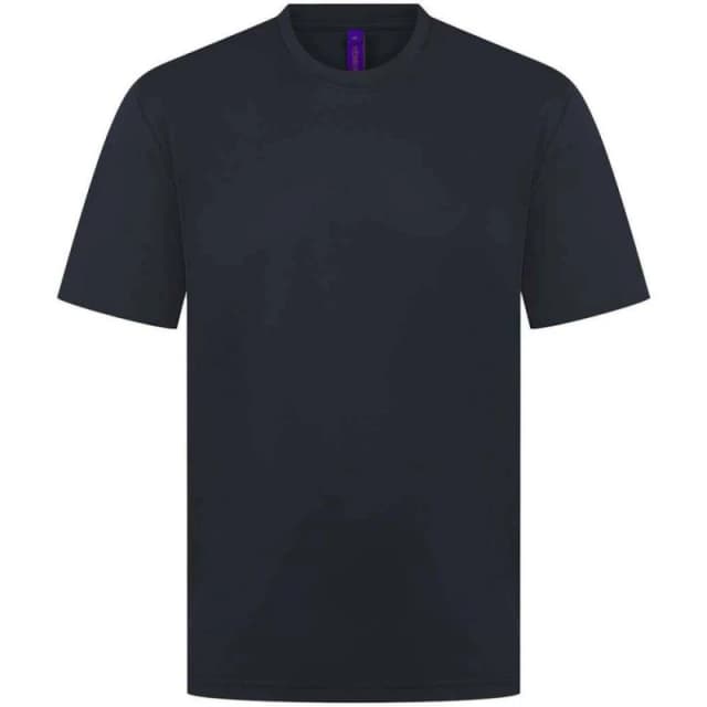 Henbury Mens CoolPlus Moisture Wicking T-Shirt in Navy Size: XS Navy Male XS